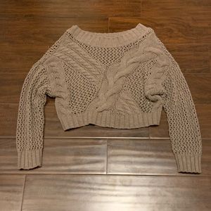 Brown open stitch shirt